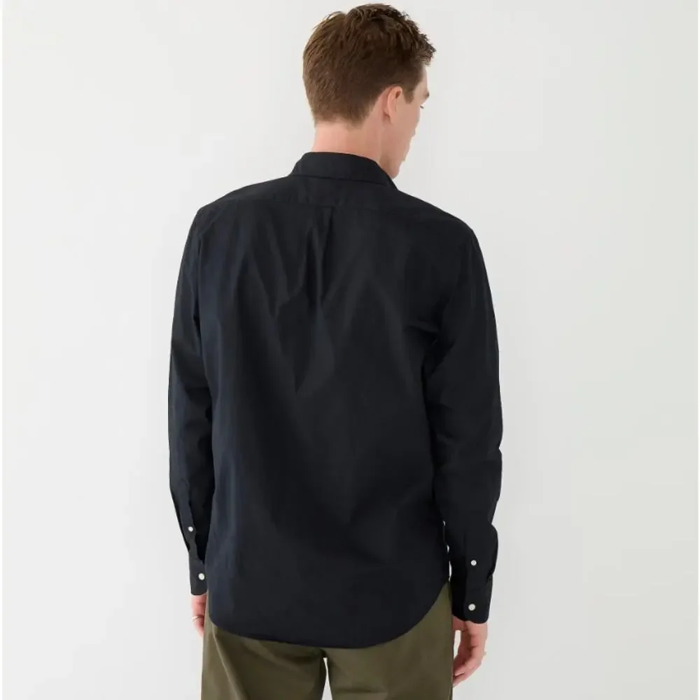 J.Crew Slim Secret Wash Cotton Poplin Shirt Sz 2XL Black Button Down Long Sleeve